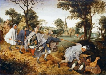  peasant Oil Painting - The Parable Of The Blind Leading The Blind Flemish Renaissance peasant Pieter Bruegel the Elder